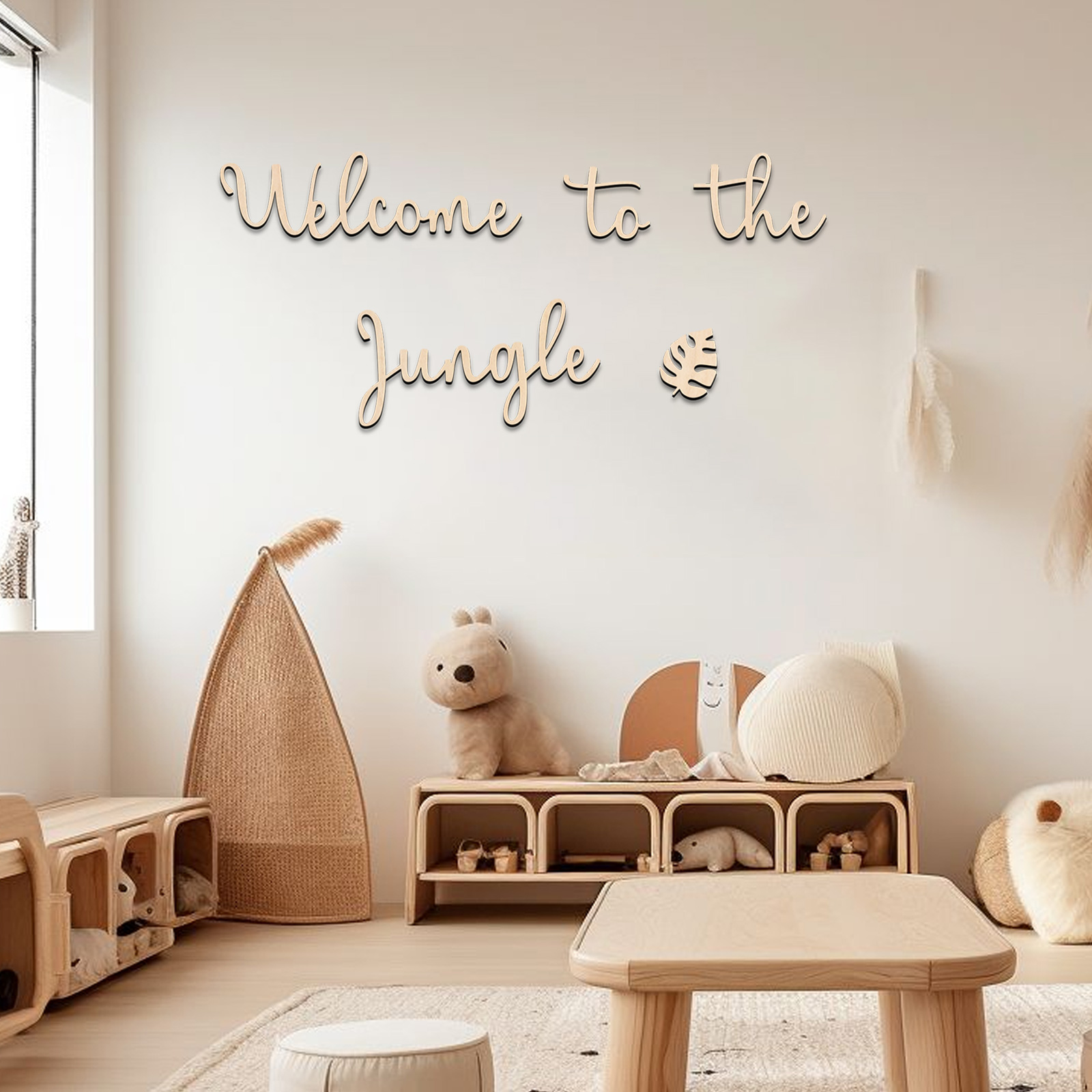 Baby Nursery Artwork - Welcome to the Jungle Wooden Sign