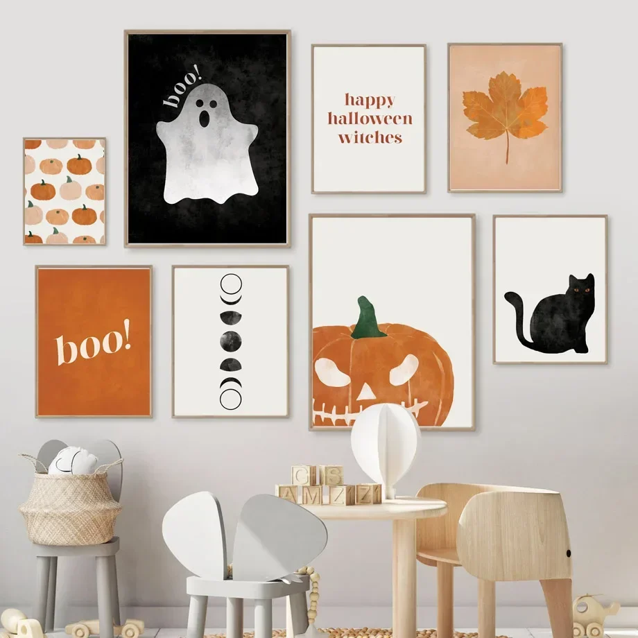 Baby Nursery Hanging Decor - Cat Halloween Soul Pumpkin Wall Art