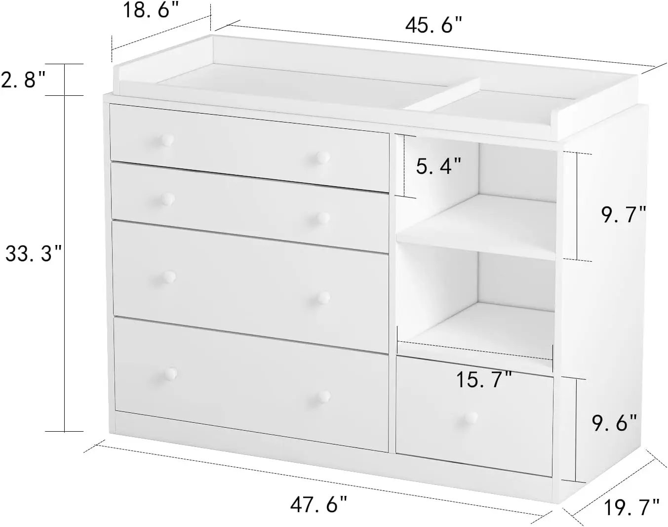 Nursery Baby Dresser, White Be - đánh giá và giá Baby Nursery Chest Of Drawers