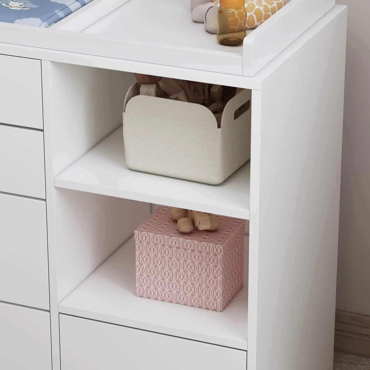Nursery Baby Dresser, White Be - đánh giá và giá Baby Nursery Chest Of Drawers