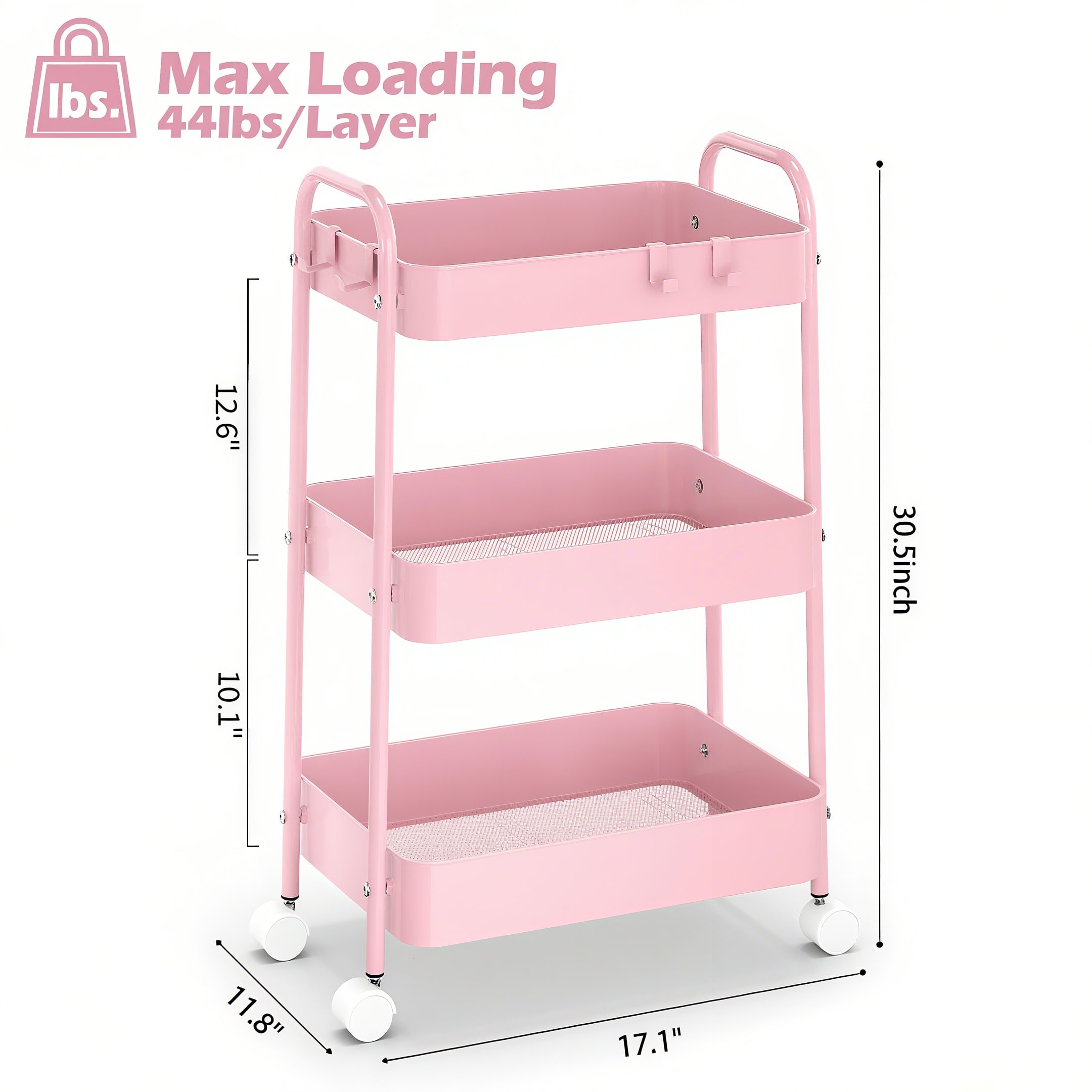 3 Tier Metal Rolling Cart With - đánh giá và giá Baby Nursery Cart