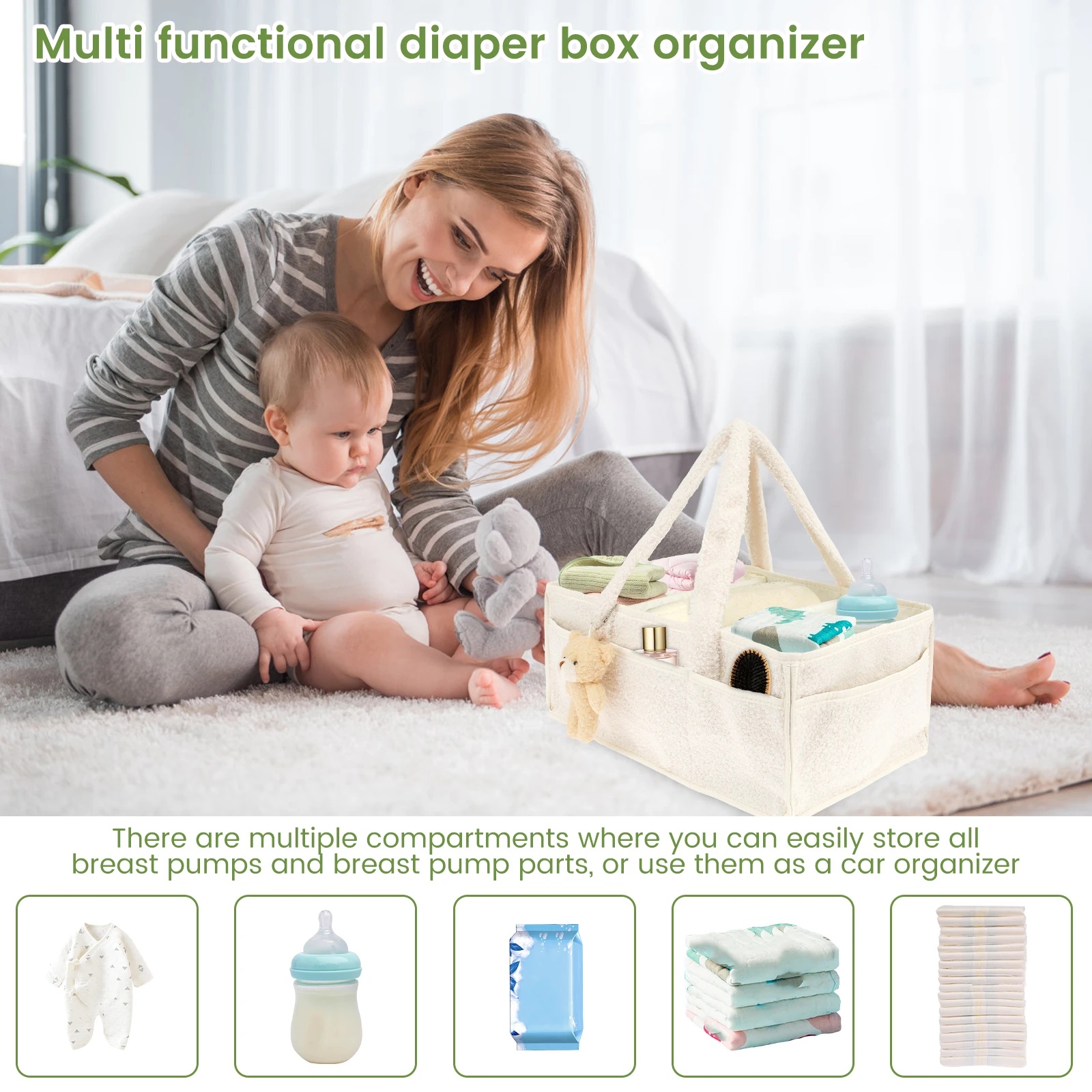 Diaper Bag for Baby Plush Diap - đánh giá và giá Diaper Caddy Organizer