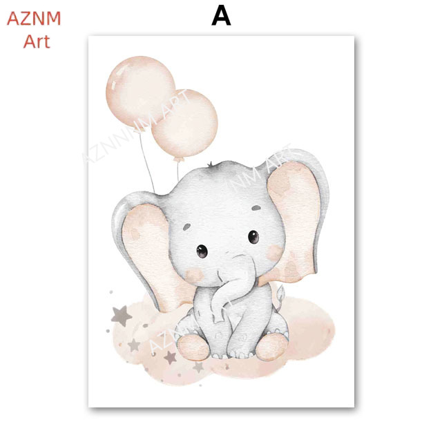 Elephant Balloon Rainbow Moon  - đánh giá và giá Baby Nursery Artwork