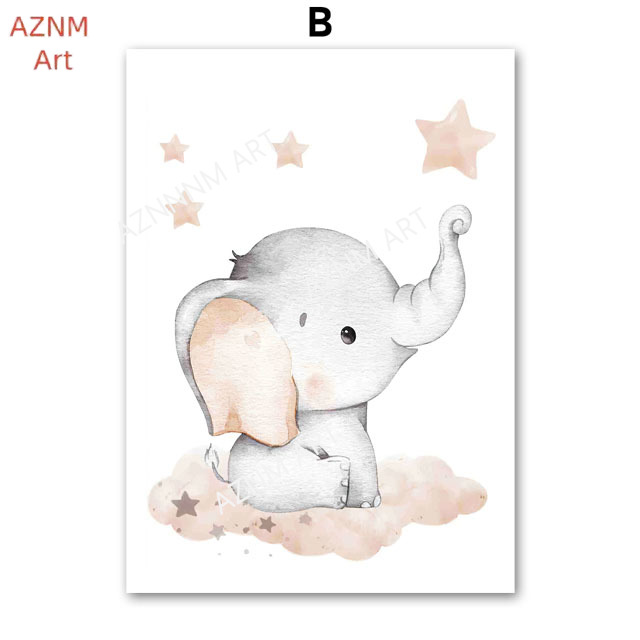 Elephant Balloon Rainbow Moon  - đánh giá và giá Baby Nursery Artwork