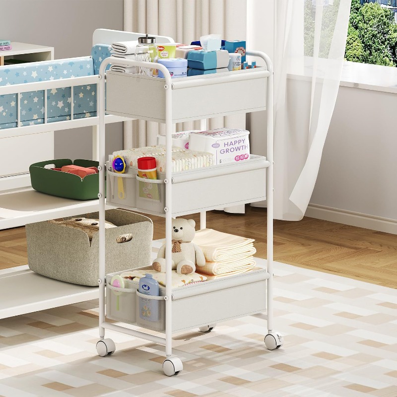 3-Tier Rolling Diaper Cart, Mu - đánh giá và giá Baby Nursery Cart