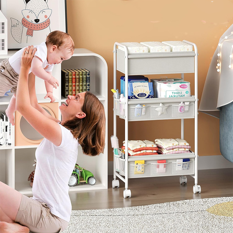 3-Tier Rolling Diaper Cart, Mu - đánh giá và giá Baby Nursery Cart