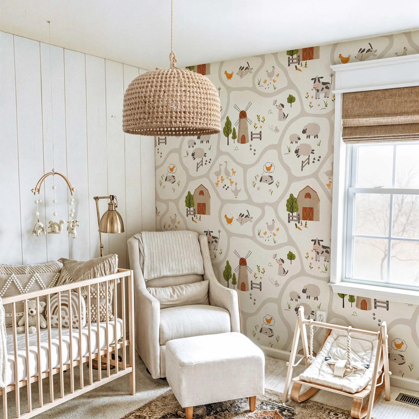 Cute Farm Animals Kids Wallpap - đánh giá và giá Baby Nursery Water