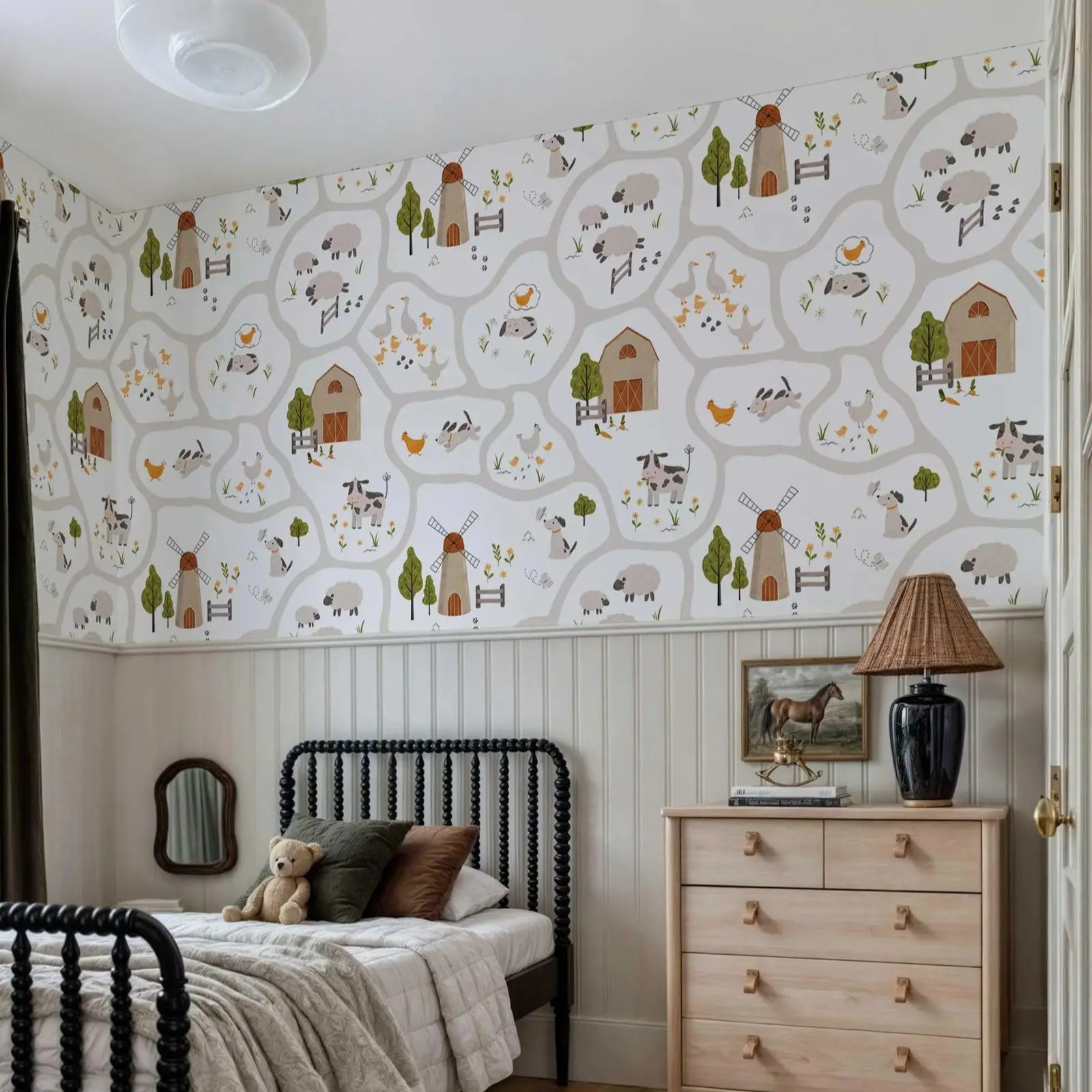 Cute Farm Animals Kids Wallpap - đánh giá và giá Baby Nursery Water