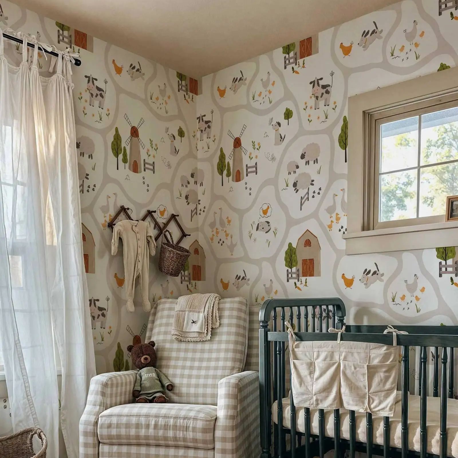 Cute Farm Animals Kids Wallpap - đánh giá và giá Baby Nursery Water