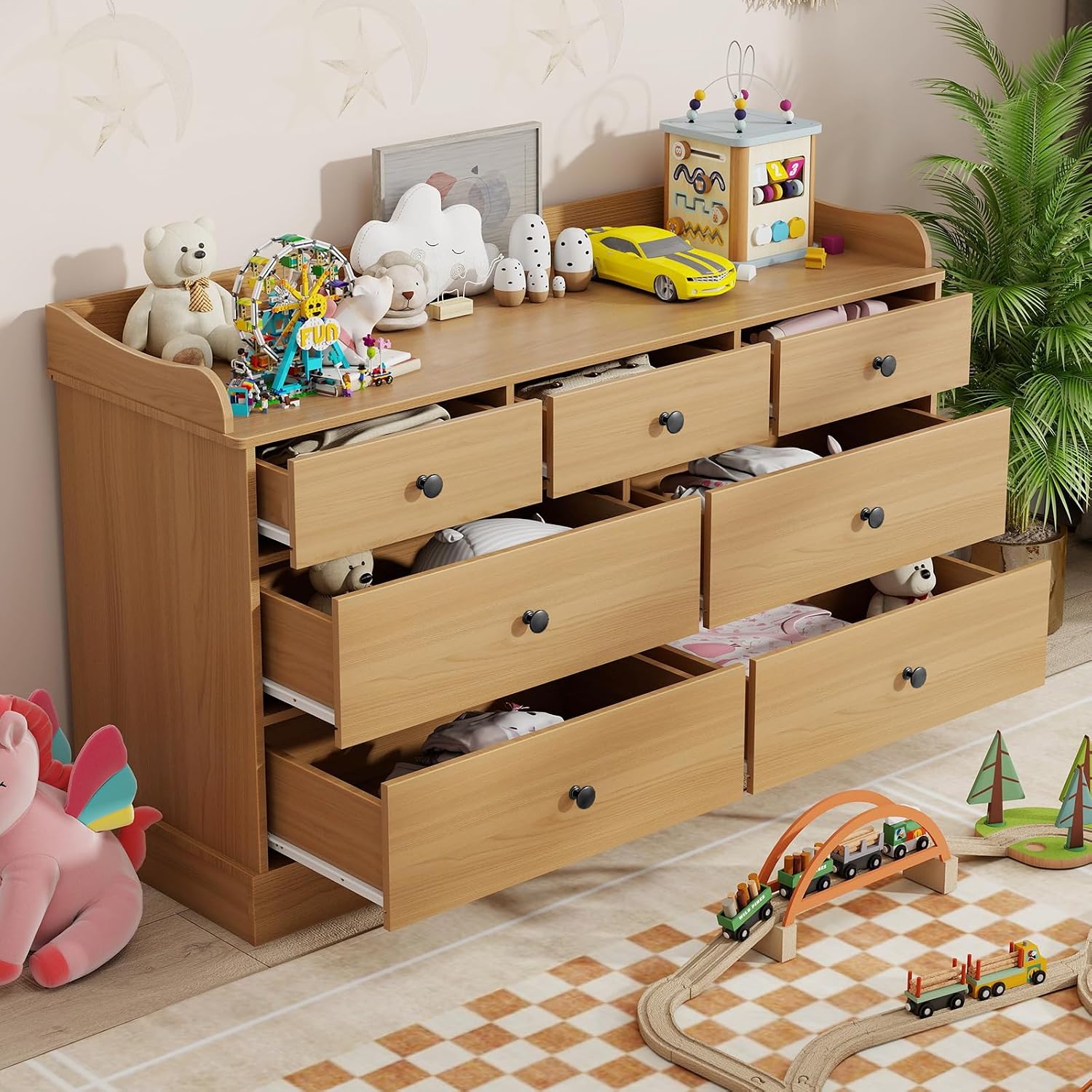 Kids Dresser with 7 Drawers &  - đánh giá và giá Baby Nursery Chest Of Drawers