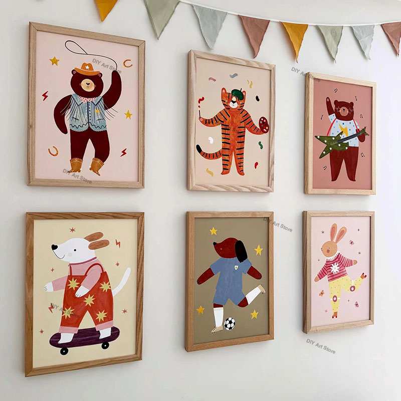 Funny Cartoon Animal Nursery W - đánh giá và giá Baby Nursery Artwork