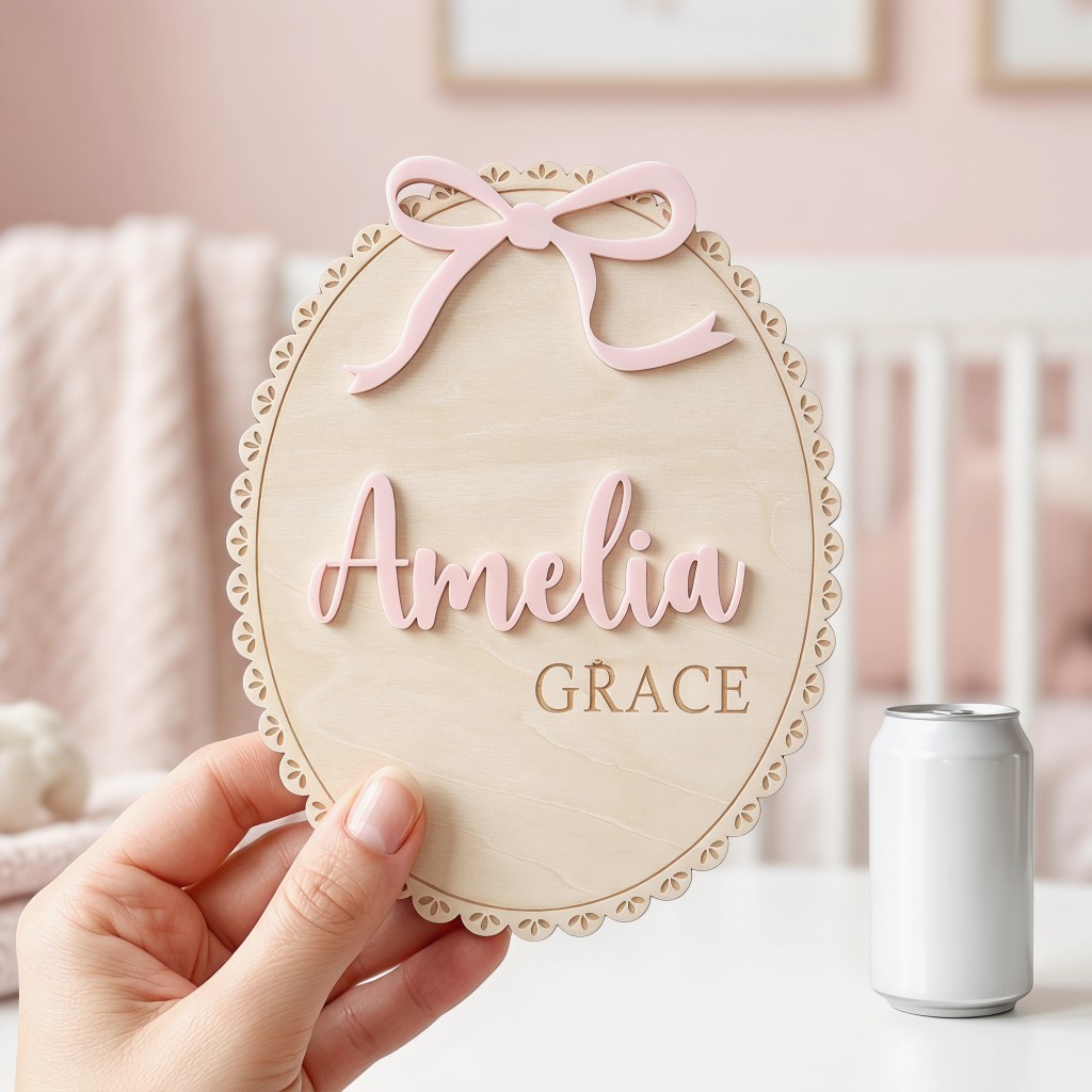 1Pc Custom Bow Lace Edge Baby  - đánh giá và giá Baby Nursery Artwork