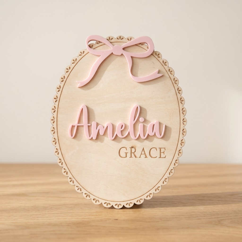 1Pc Custom Bow Lace Edge Baby  - đánh giá và giá Baby Nursery Artwork