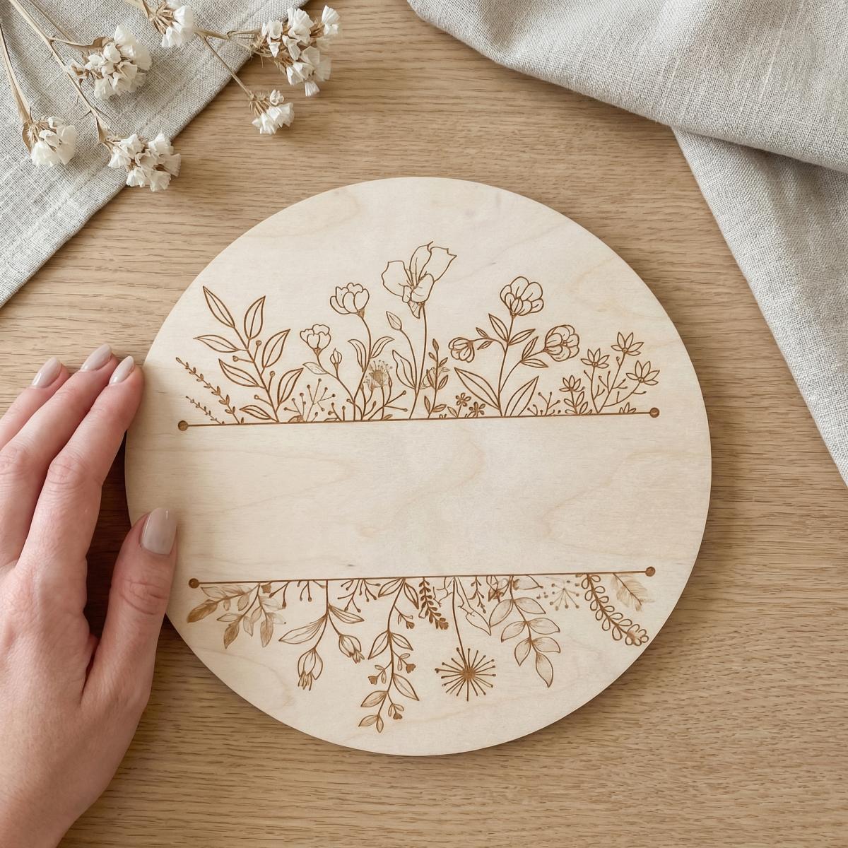 Personalized Floral Round Wood - đánh giá và giá Baby Nursery Artwork