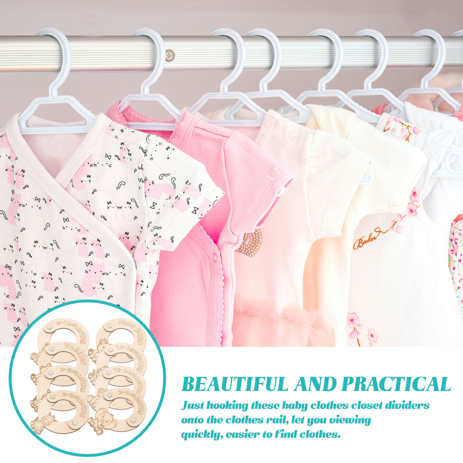 8Pcs Baby Closet Clothing Size - đánh giá và giá Baby Nursery Closet