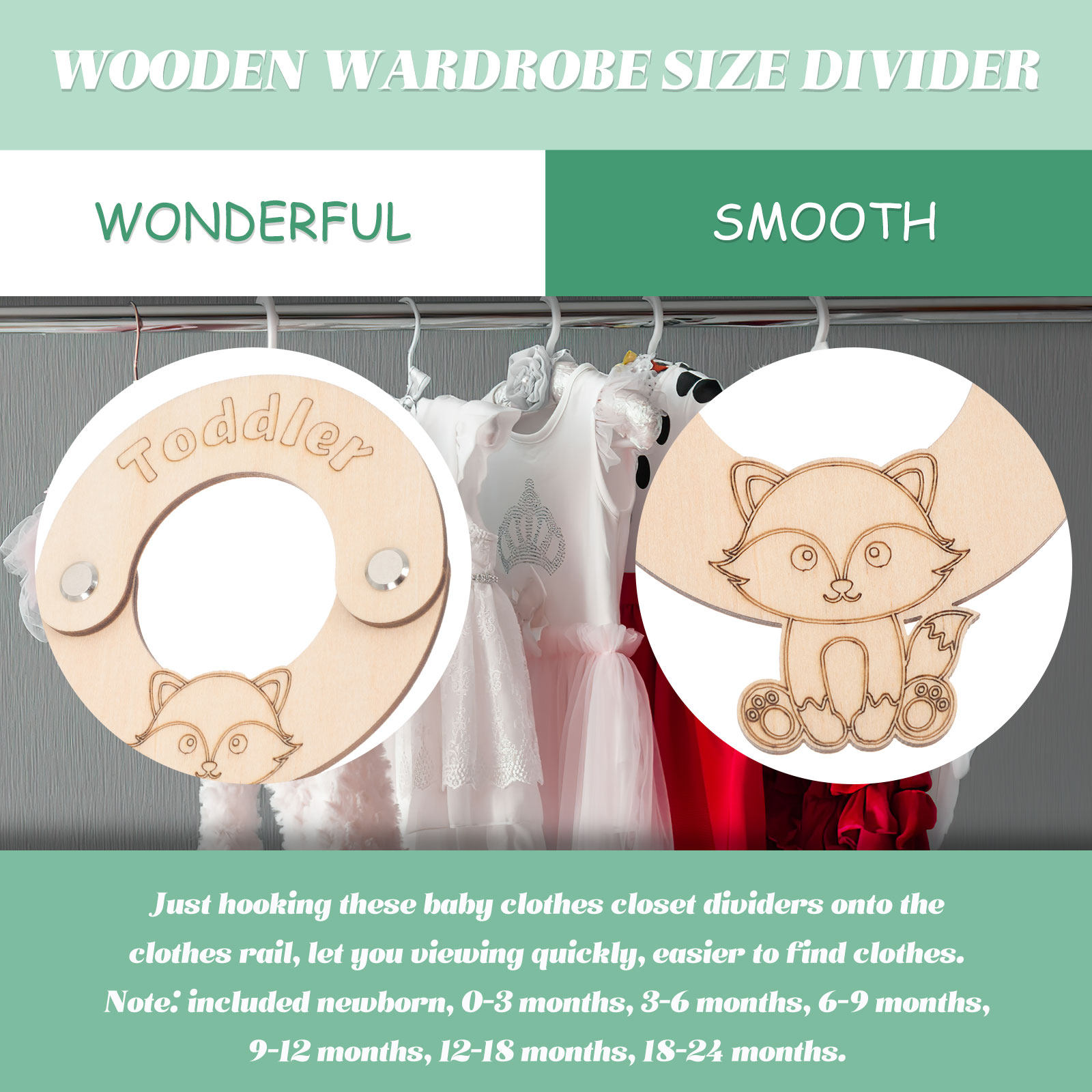 8Pcs Baby Closet Clothing Size - đánh giá và giá Baby Nursery Closet