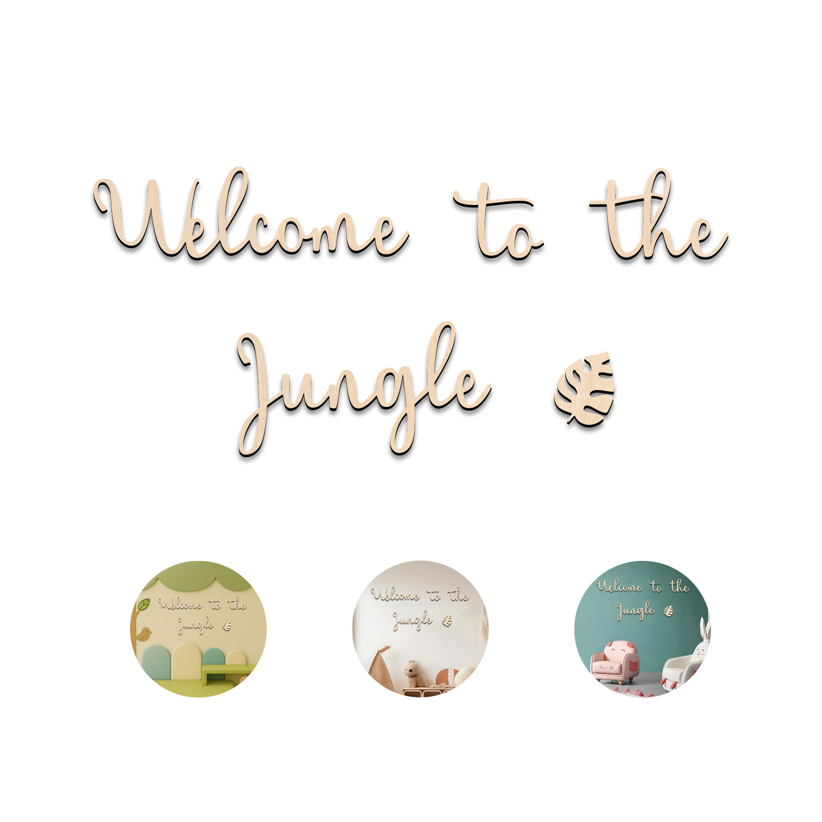 Welcome to the Jungle Wooden S - đánh giá và giá Baby Nursery Artwork