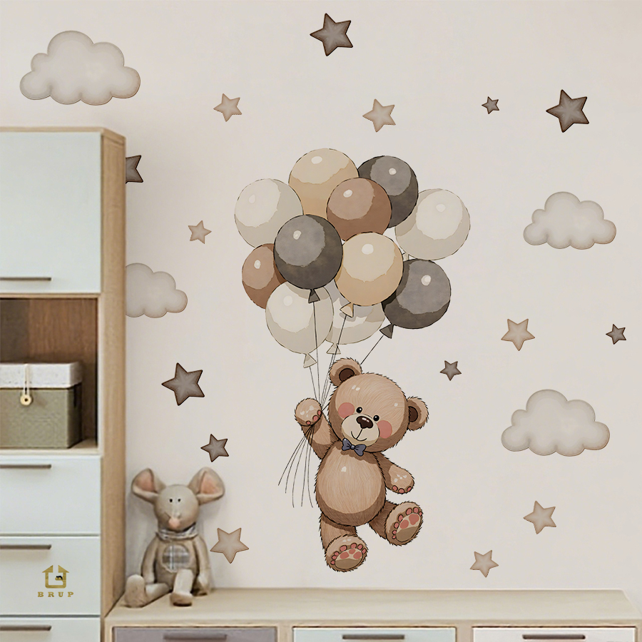 Adorable Teddy Bear Wall Decal - đánh giá và giá Baby Nursery Artwork