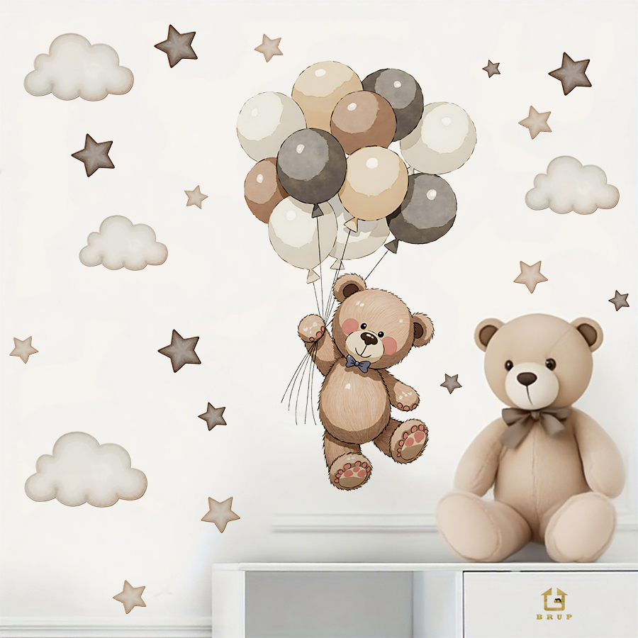 Adorable Teddy Bear Wall Decal - đánh giá và giá Baby Nursery Artwork