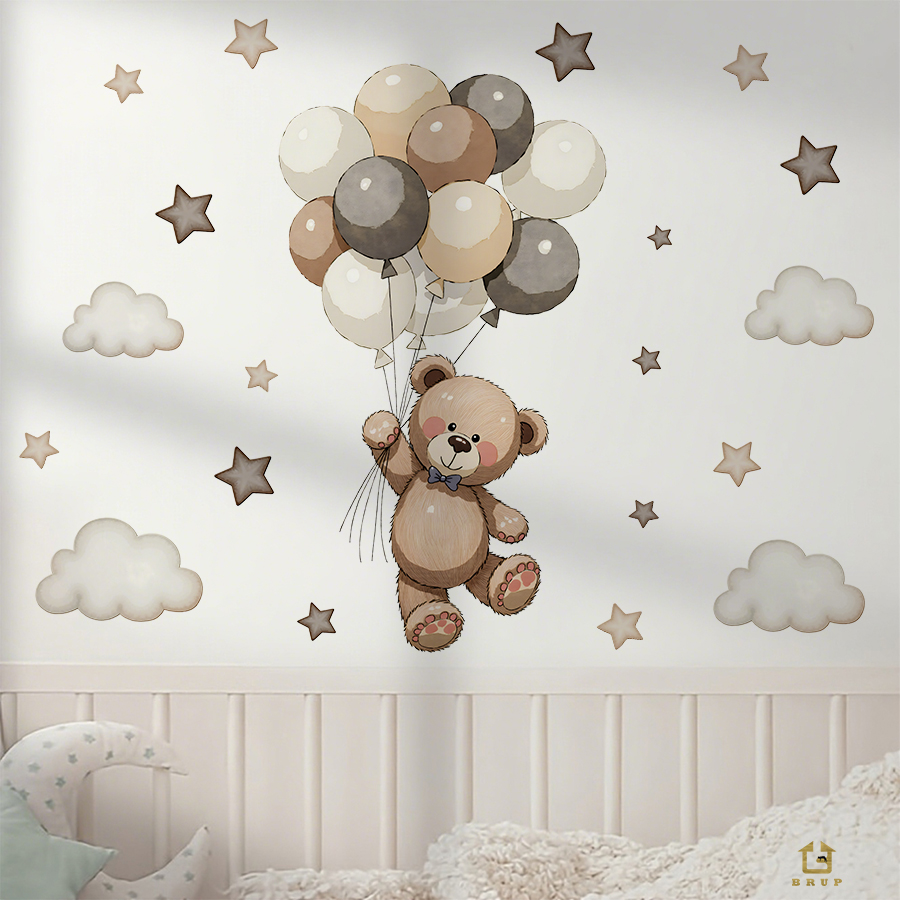 Adorable Teddy Bear Wall Decal - đánh giá và giá Baby Nursery Artwork