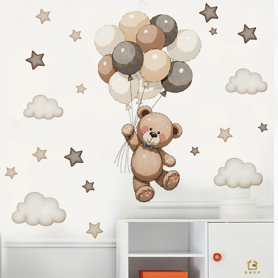 Adorable Teddy Bear Wall Decal - đánh giá và giá Baby Nursery Artwork
