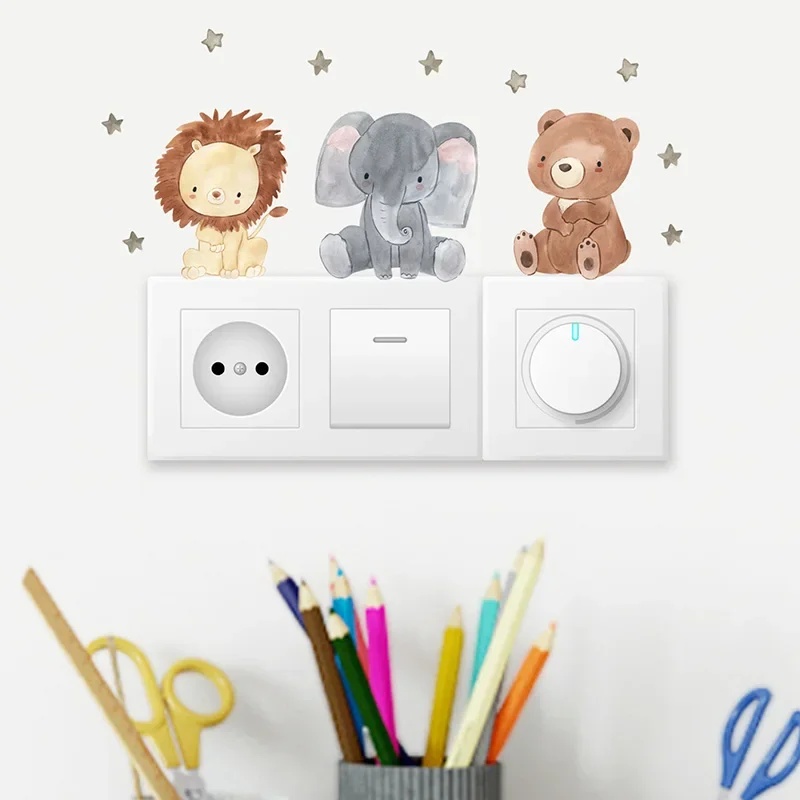 6pcs/set Cartoon Animals Wall  - đánh giá và giá Baby Nursery Water