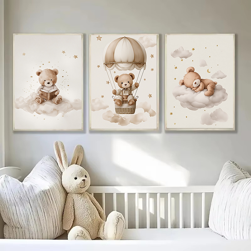 3pcs/set Bohemian Teddy Bear A - đánh giá và giá Baby Nursery Artwork